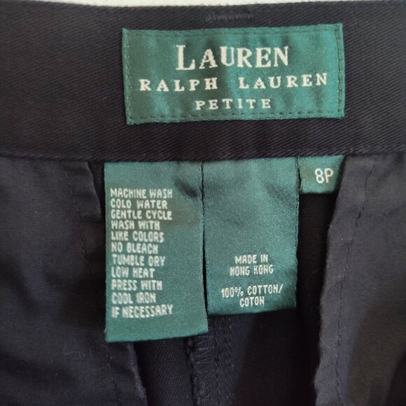 Ladies Petite SZ 8P Lauren Ralph Lauren Black Barrel Leg Pant - Picture 5 of 5